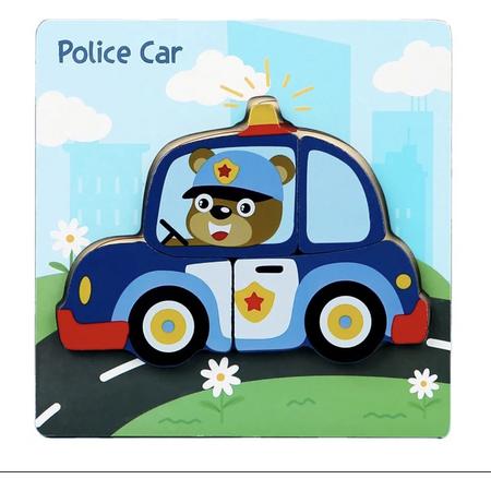 Babycure kids Puzzel | Politie auto | 4 stukjes | Kinder puzzeltje